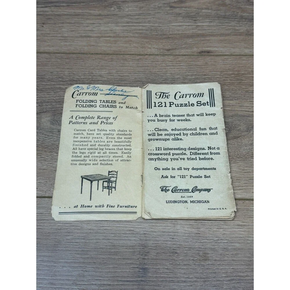 The Carrom Company 1940's Carrom Game Boards Direction Booklet & Ephemera